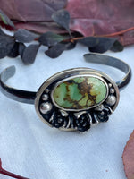 Load image into Gallery viewer, Turquoise Echeveria Moon Cuff
