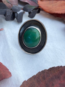 Turquoise Shadowbox Ring: Size 7