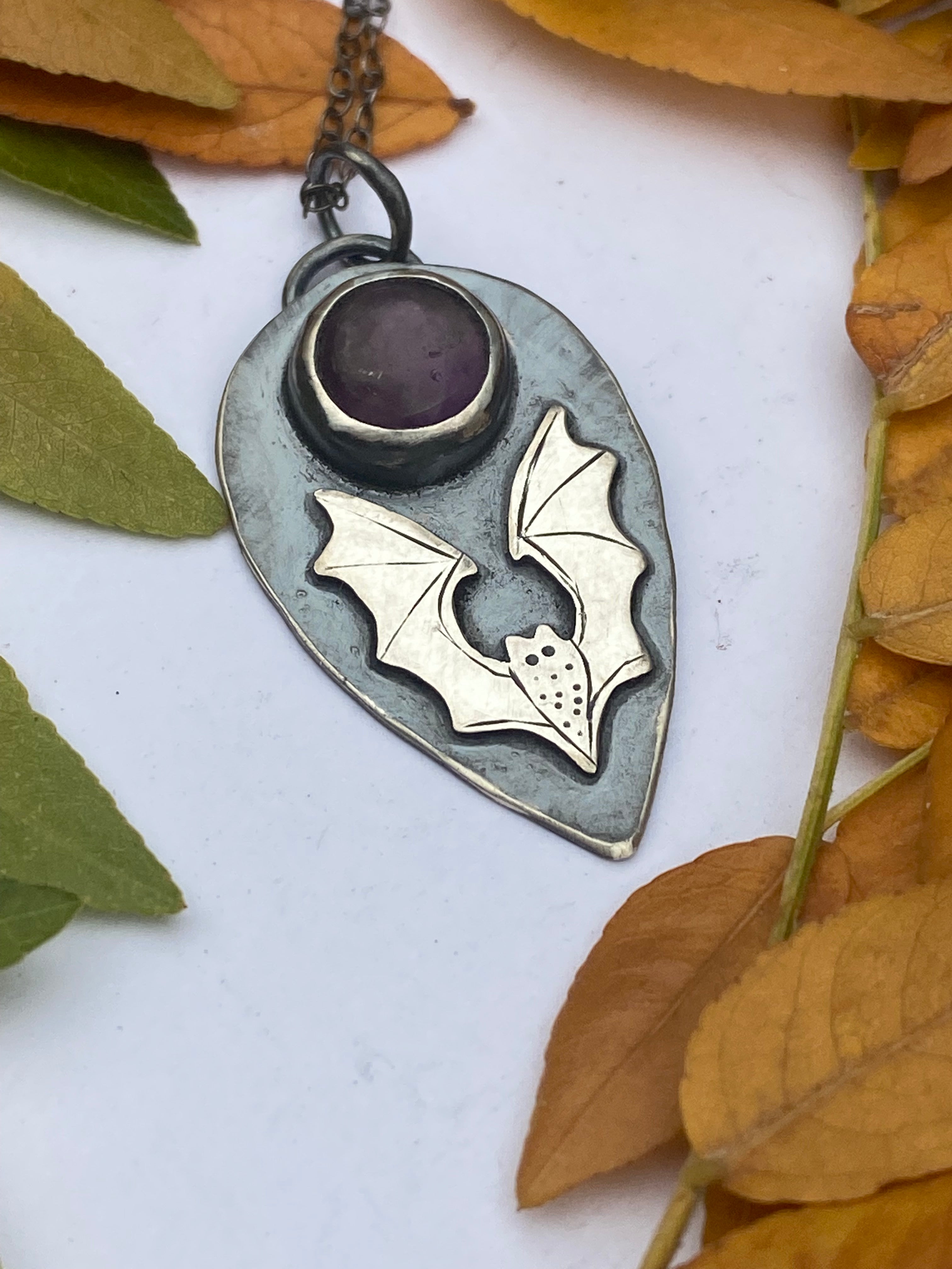 Amethyst Bat Pendants