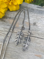 Load image into Gallery viewer, Fern Leaf Threader Earrings
