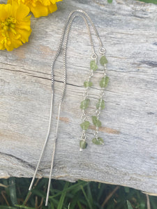 Peridot Cairn Threader Earrings