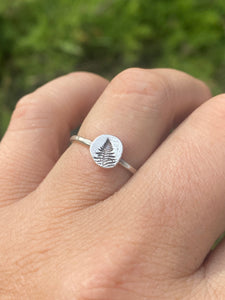 Fern Fossil Stacker Rings