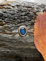 Load image into Gallery viewer, Labradorite Floral Stacking Rings
