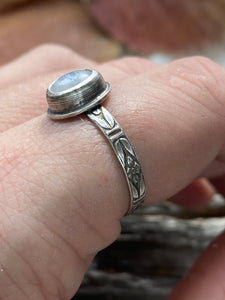 Moonstone Floral Stacking Rings