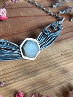 Load image into Gallery viewer, White Moonstone Daffodil Collar Necklace
