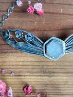 Load image into Gallery viewer, White Moonstone Daffodil Collar Necklace
